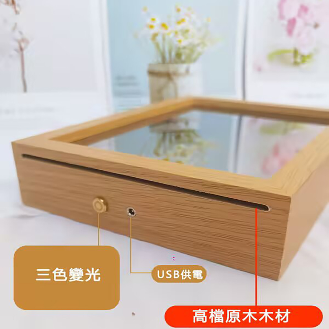 ⭐⭐⭐【客製鏡子燈光畫】——充電款無需連接電源，觸摸開關，三色變光，支持任意圖片來圖客製！